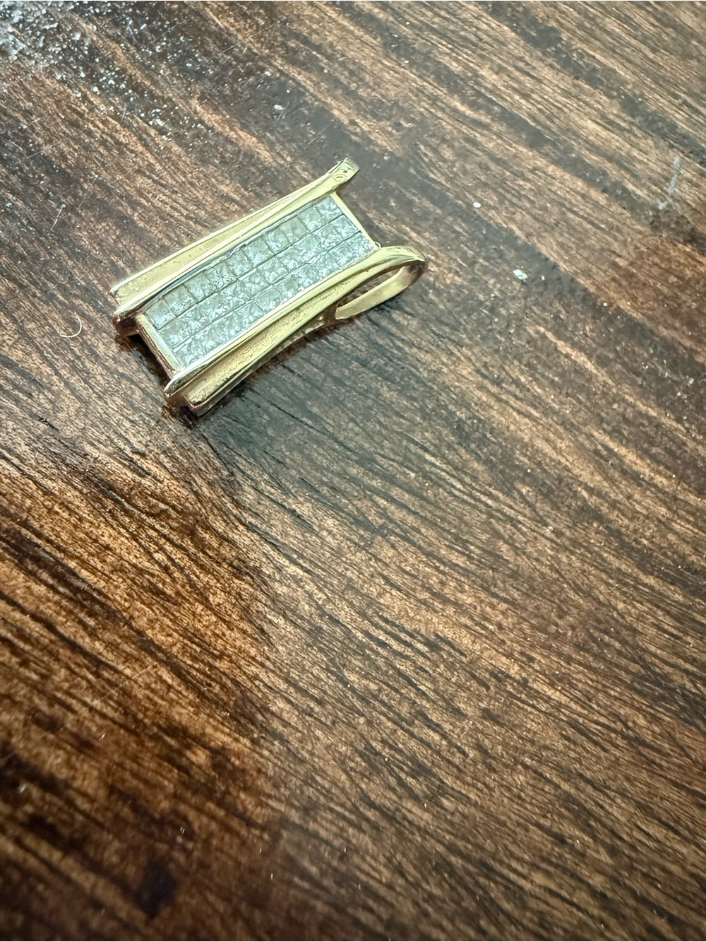 14K gold necklace slide